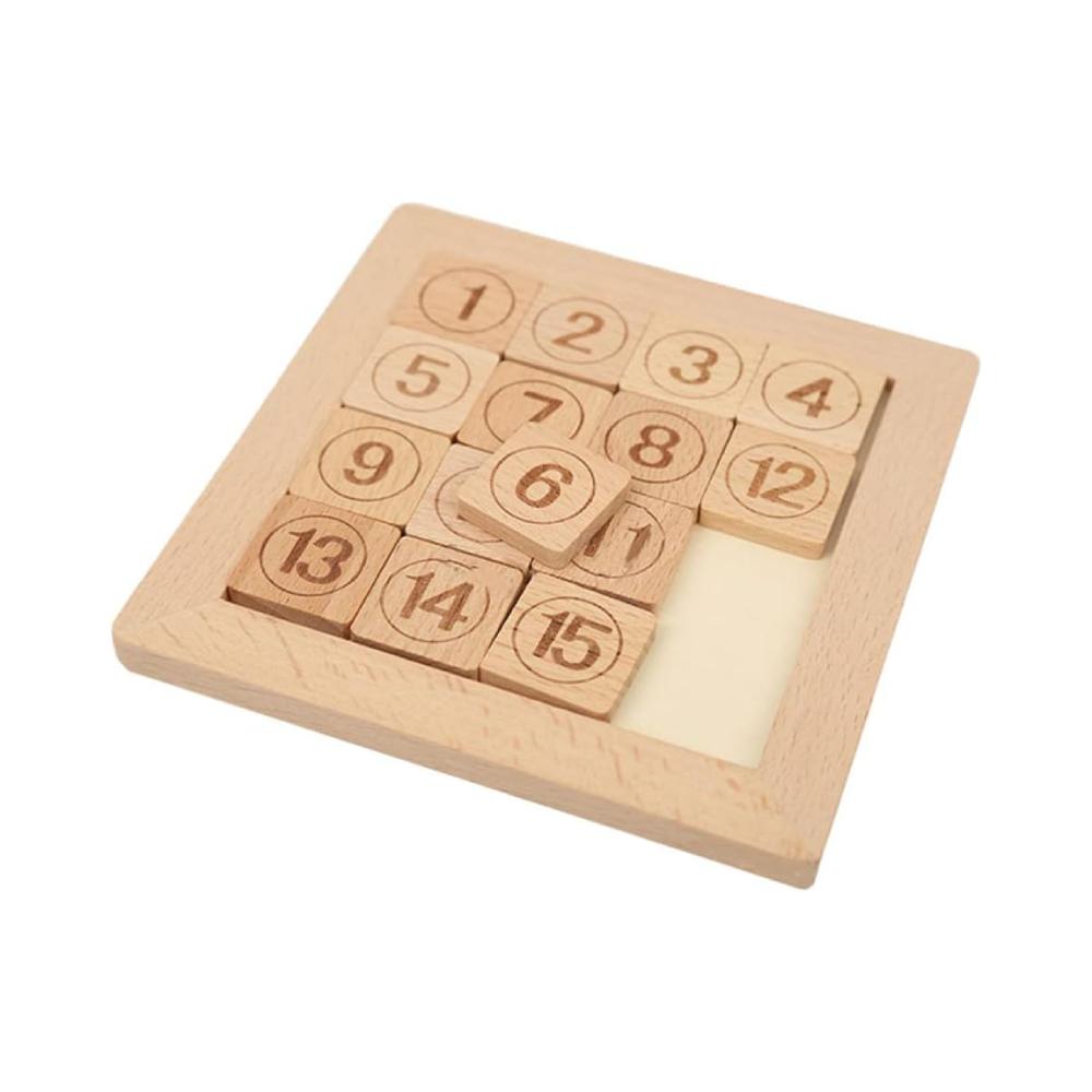 Montessori Toddmomy Wooden 15 Number Slide Puzzle