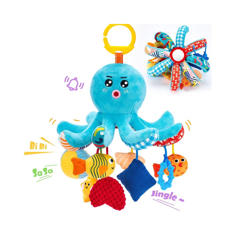 Montessori hahaland Octopus Peek-A-Boo Mirror With Pulling Cords