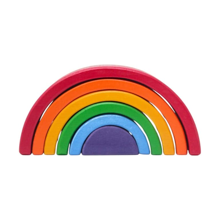 Green Walnut 6 Piece Rainbow Stacker