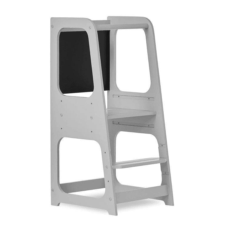 Montessori Dream On Me Explora Tower and Step Stool Pebble Gray