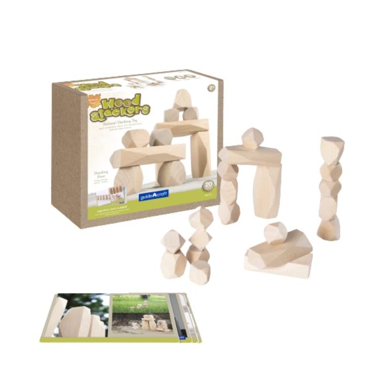 Montessori Guidecraft Wood Stackers Standing Stones