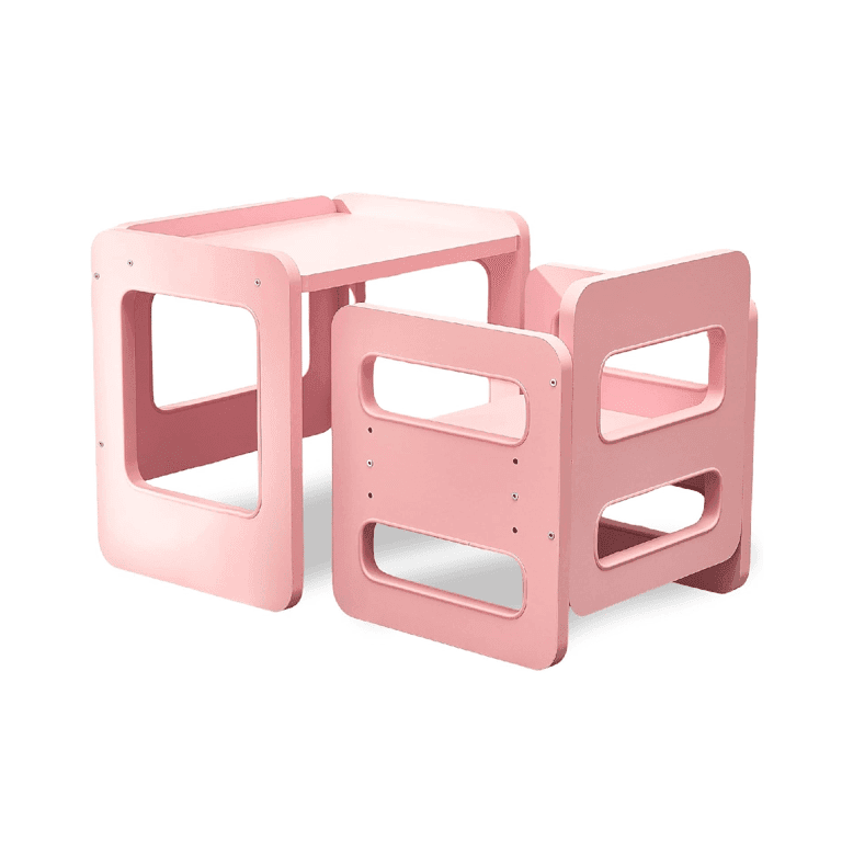 Montessori Beeveer Weaning Table and Chair Set Pink