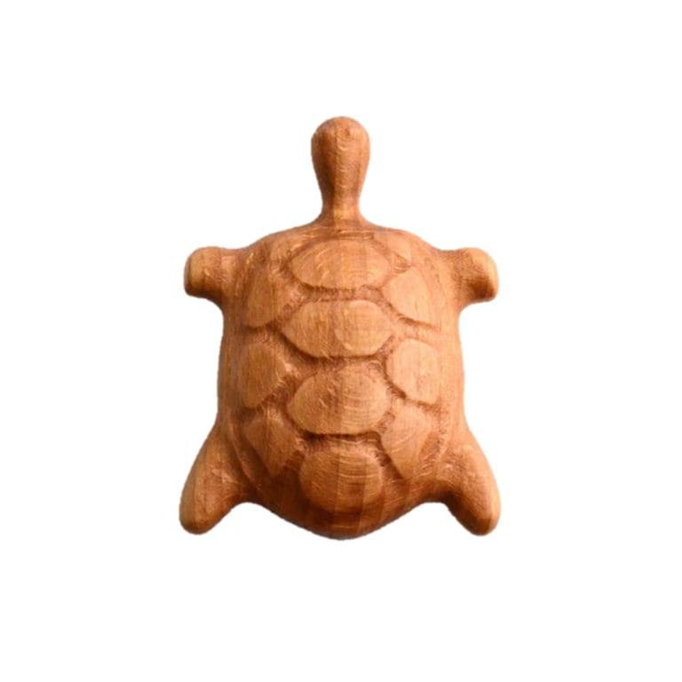 Montessori PoppyBabyCo Organic Wooden Rattle Toy Turtle