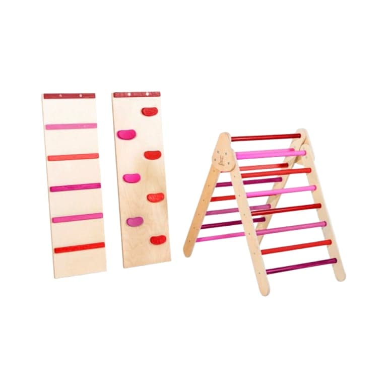 Bunny Hopkins Pikler Triangle Petal Play Original With Ladder and Rock Wall