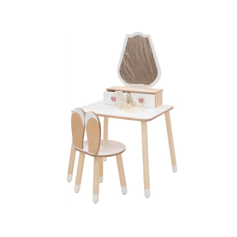 Family SCL Princess Beauty Table With White Tulip Mirror