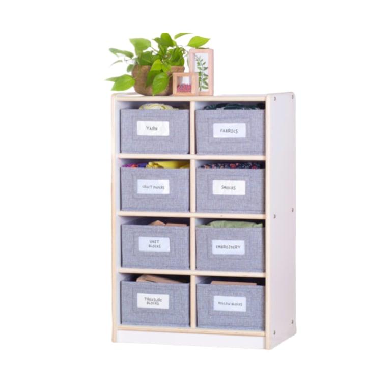 Montessori Guidecraft EdQ 8 Cubby Bin Storage Organizer White