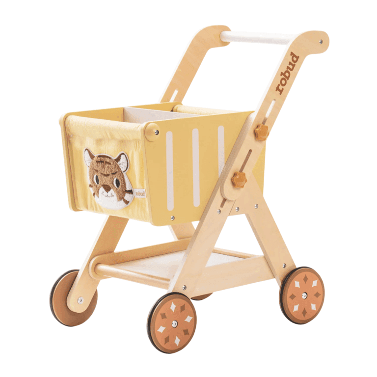 Robud Wooden Forest King Shopping Cart Push Walker
