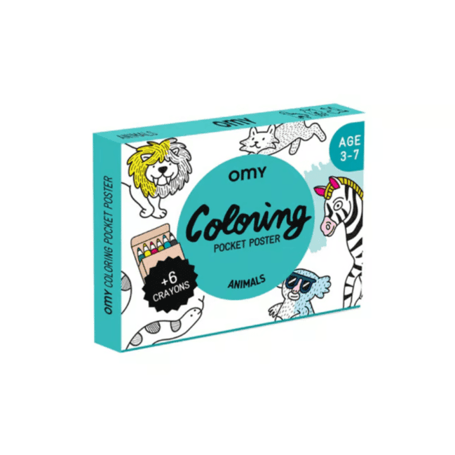 OMY Mini Coloring Poster for On the Go Animals