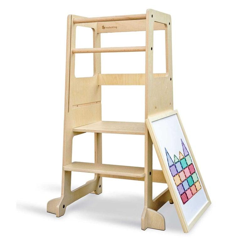 Montessori My Duckling LOLA Deluxe Learning Tower With Removable Magnetic Drawing Board Natural