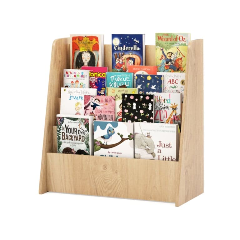 Costway 4-Tier Kids Bookshelf Natural