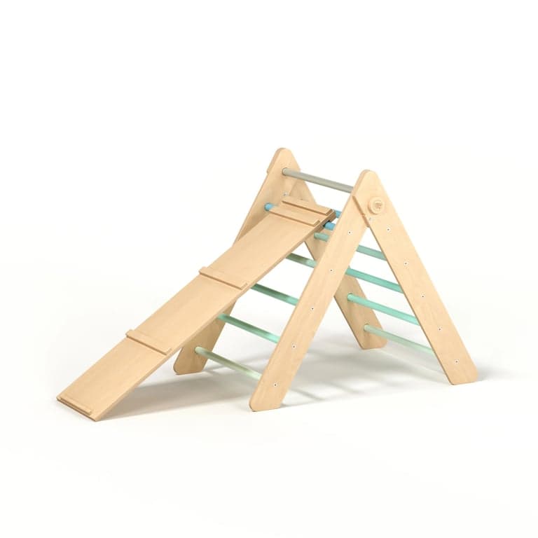 Busy Kids Pikler Triangle Mint With Slide