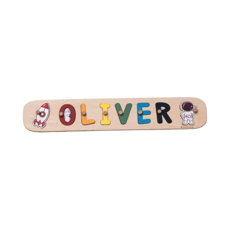 ChildUniverse Name Puzzle Rocket With Pegs NamePuzzle1