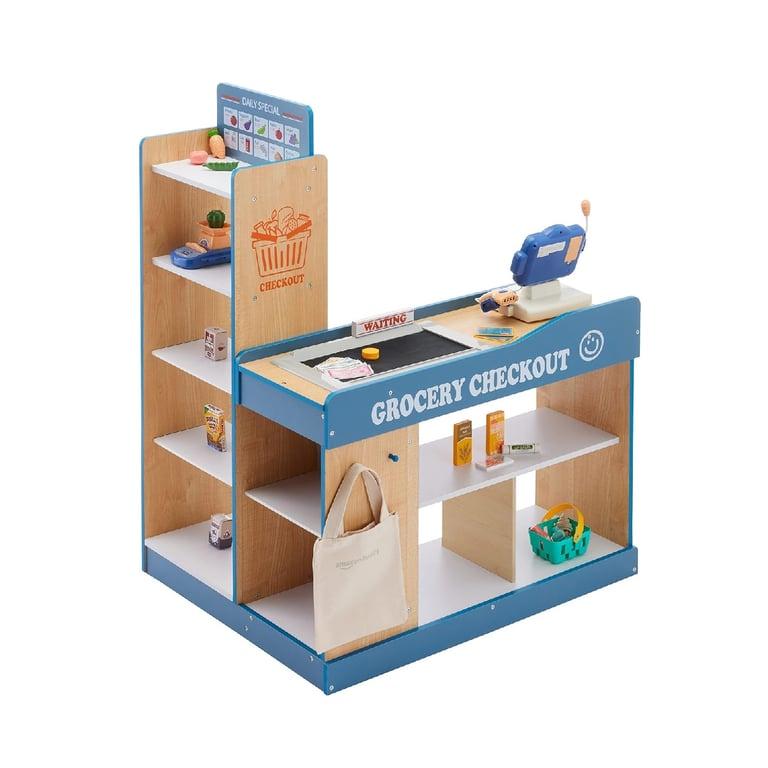 Montessori Amazon Basics Grocery Toys Checkout Counter With Shopping Cart