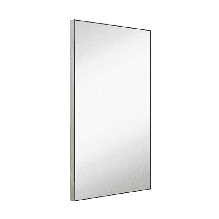 Montessori Hamilton Hills Wall Mounted Framed Mirror Silver 24 x 36 Inches