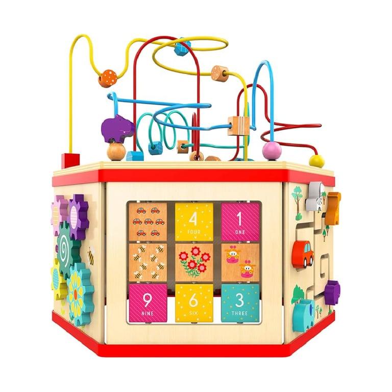 Montessori TOP BRIGHT Wooden Activity Cube