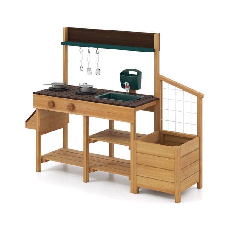 Costway Mud Kitchen Brown