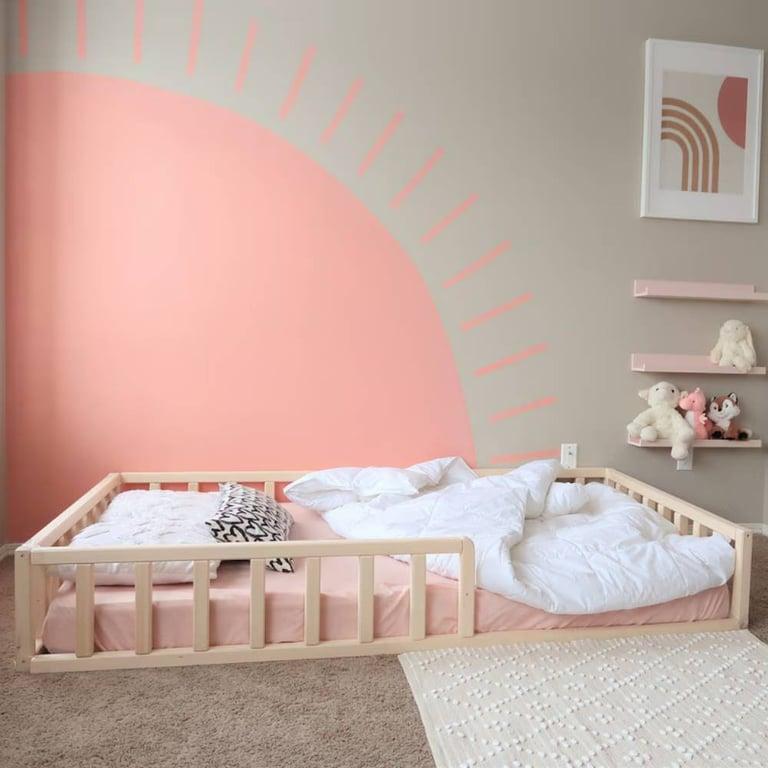 Bash & Timber Floor Bed With Rails 12 Inches Queen Size