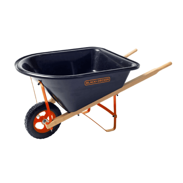 Montessori Red Toolbox Wheelbarrow Black and Decker