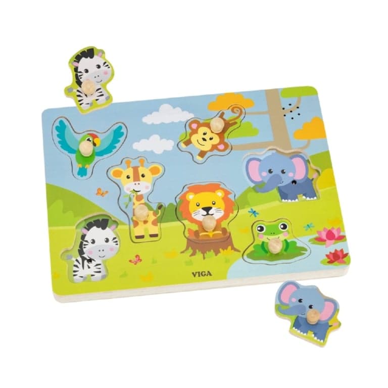 Viga Knob Puzzle Exotic Animals