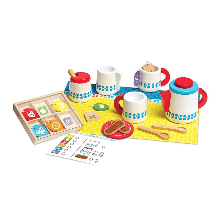 Montessori Melissa & Doug 22-Piece Steep and Serve Wooden Tea Set