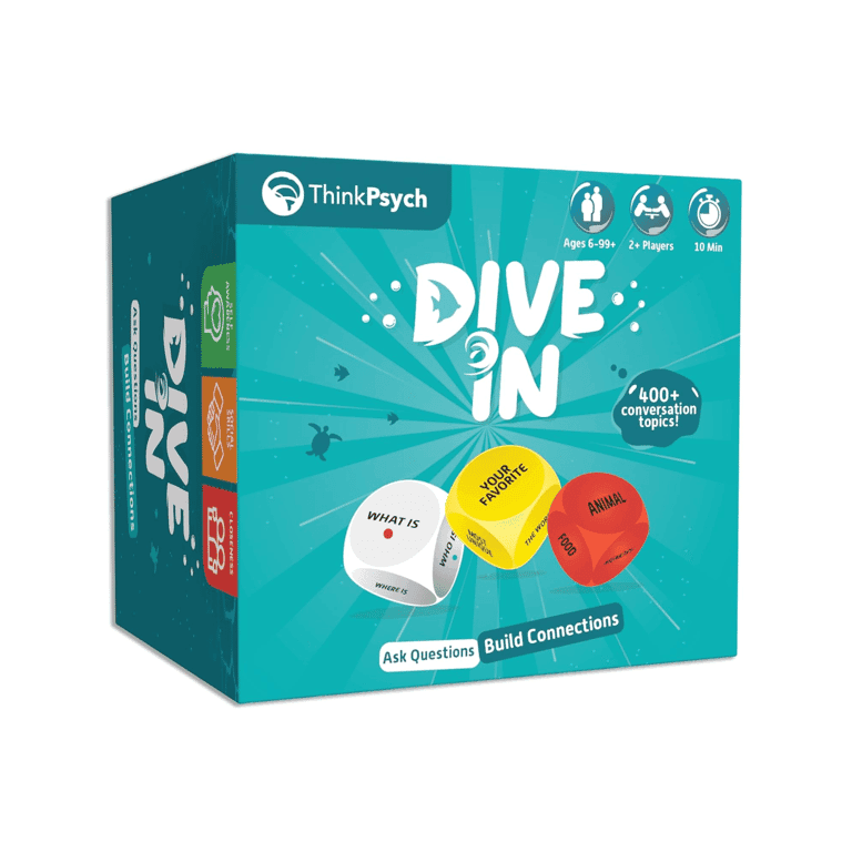 Montessori ThinkPsych Dive in Dice & Card Question Game