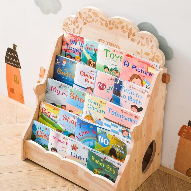 Montessori Wooden Teether Front-facing Bookshelf