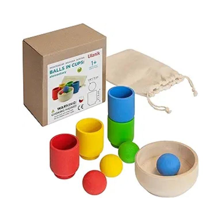 Montessori Ulanik Balls in Cups Color Sorters Small