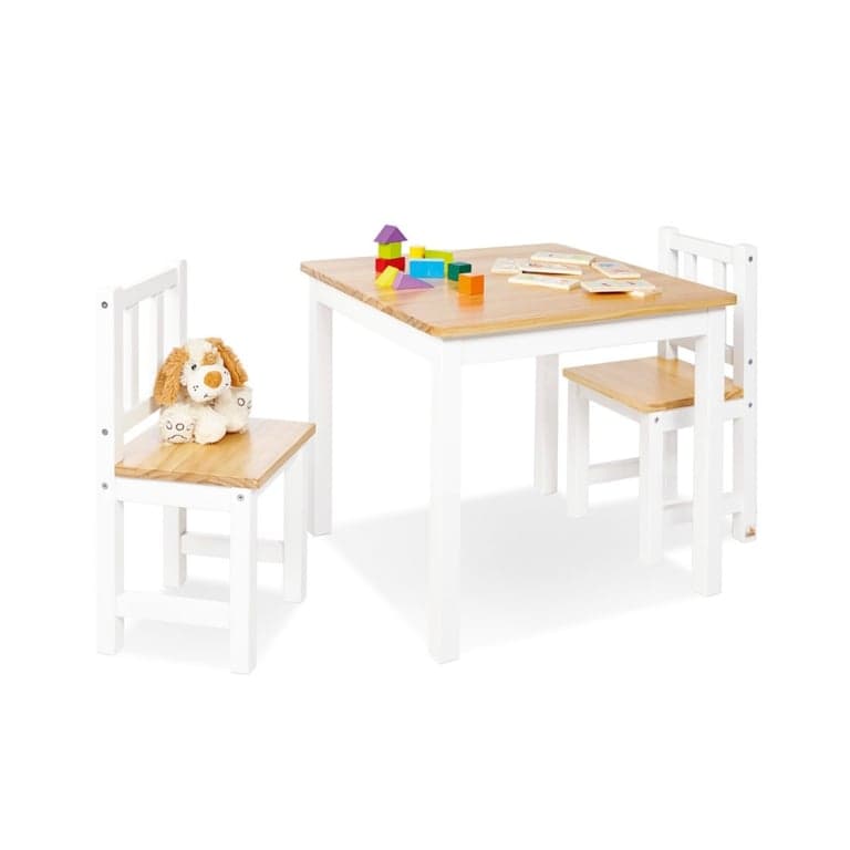 Pinolino Table and 2 Chairs Set Fenna White Natural