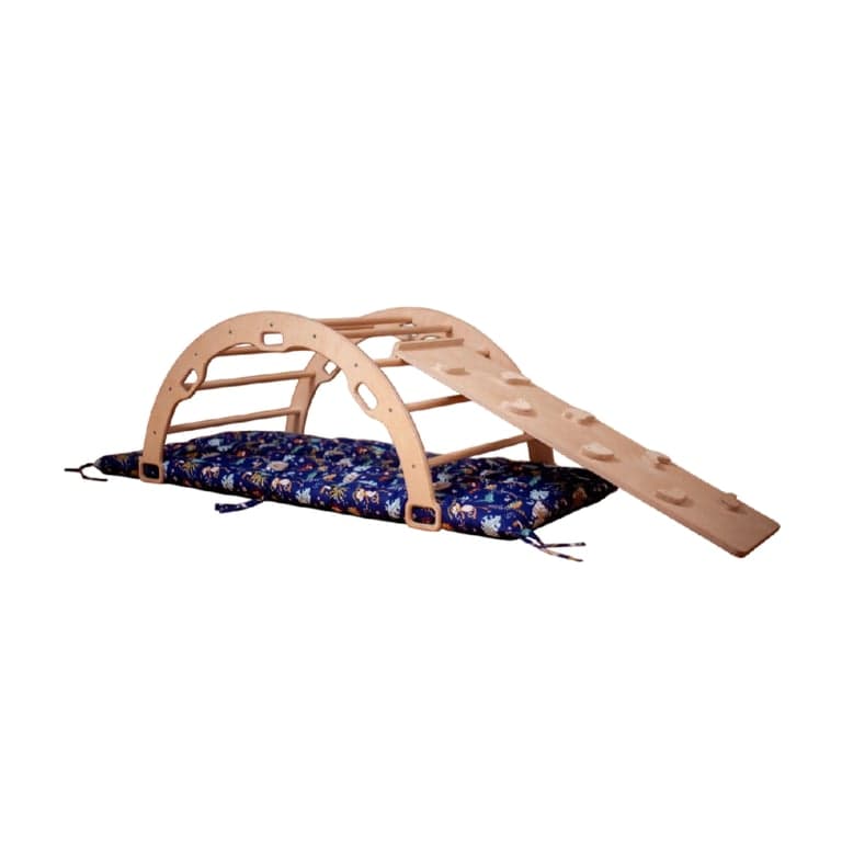 Kidodido Climbing Arch Large With Jungle Pillow and Rockwall Ramp
