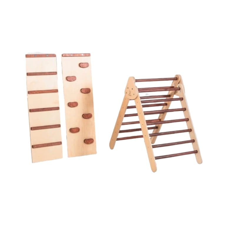 Bunny Hopkins Pikler Triangle Timber Trail Original With Ladder and Rock Wall