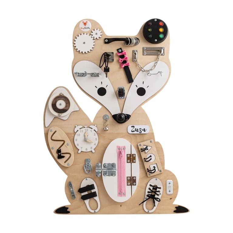Foxy Family Busy Board Stefania the Fox With Name and Stand