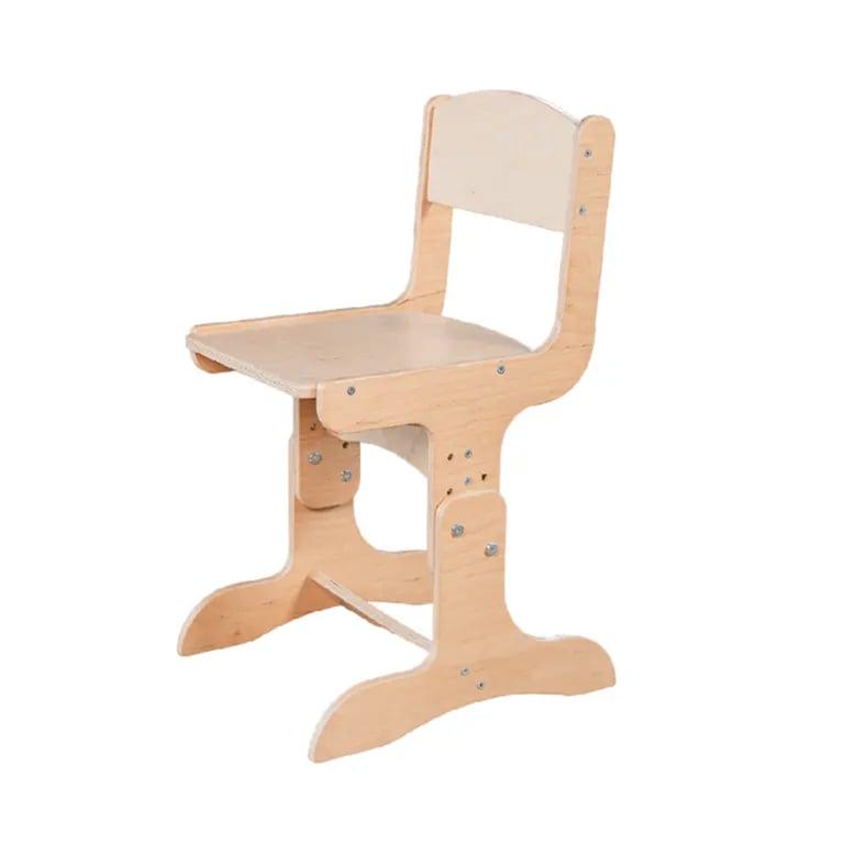 Montessori Wood and Hearts Adjustable Kids Writing Chair Natural Wood