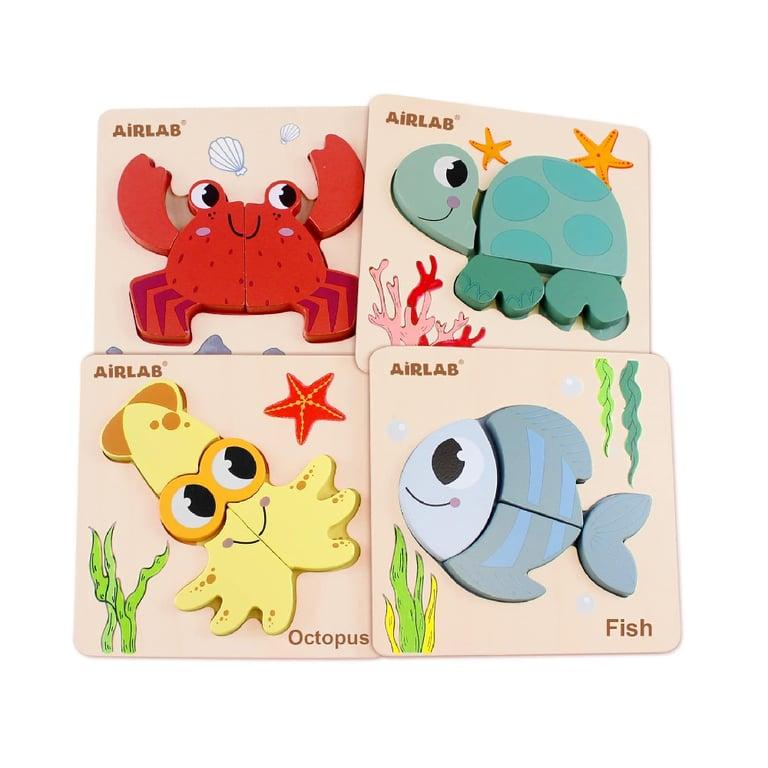 Montessori Airlab Wooden Puzzle Ocean Animals