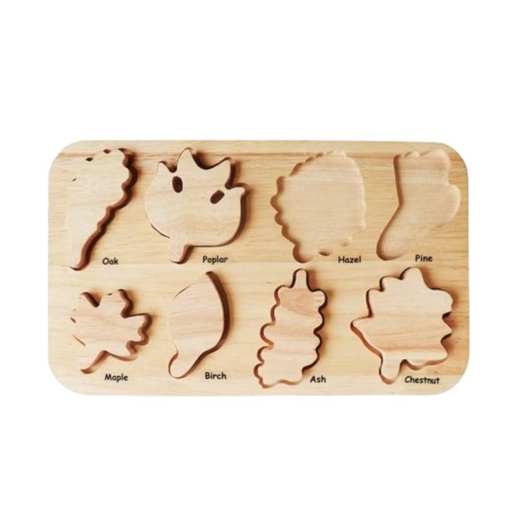 Montessori HainiHandmadeToys Wooden Leaf Puzzle