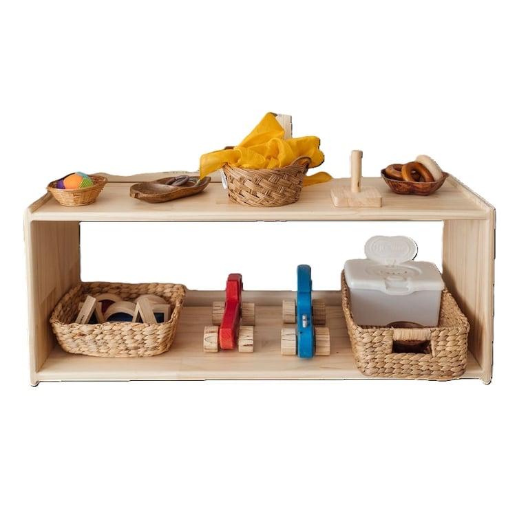 Montessori Raise Toddlers Hilka Wooden Toy Shelf Small