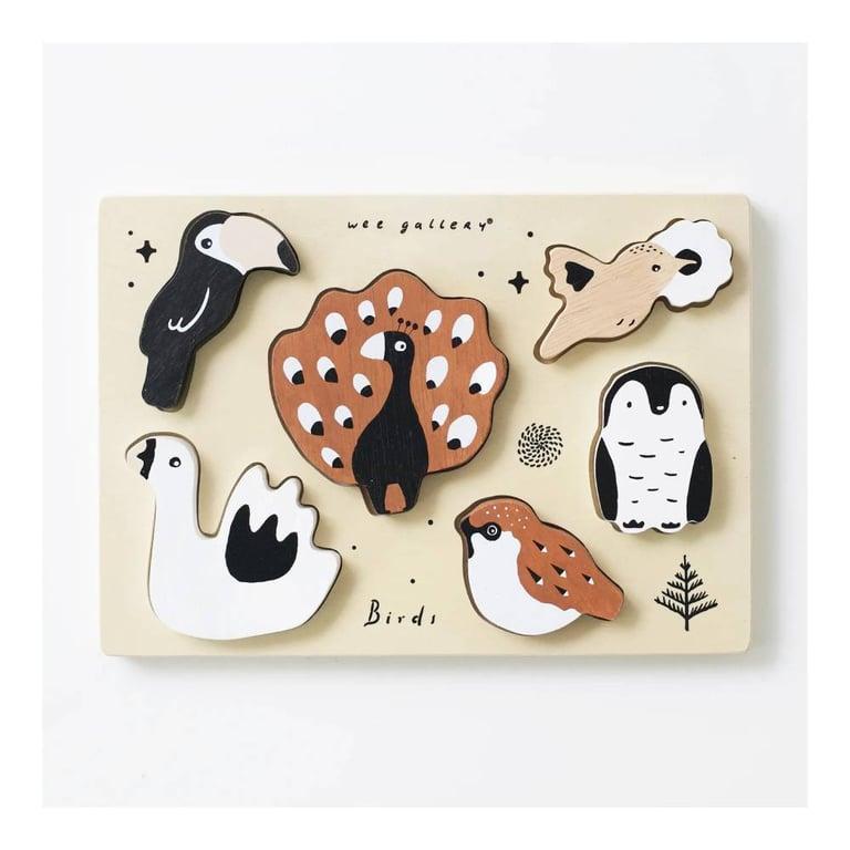 Montessori Wee Gallery Wooden Tray Puzzle Birds