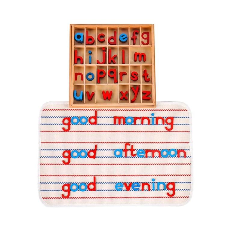 Montessori Kghios Montessori Wooden Small Movable Alphabet With Box and Large Mat