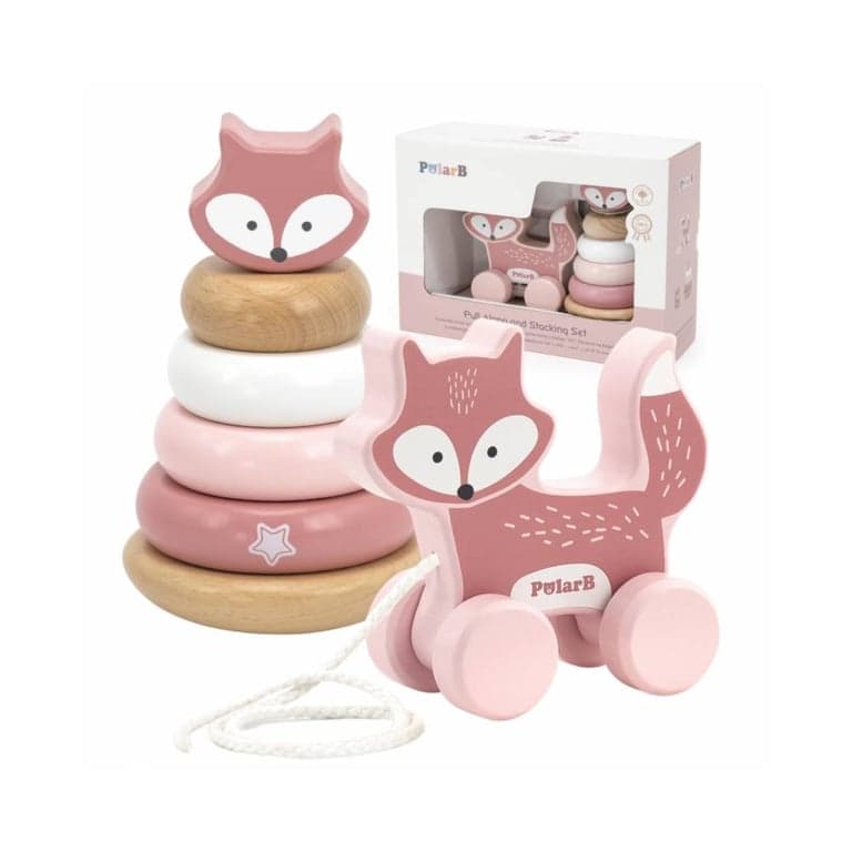 PolarB Ring Stacker With Pull Along Toy Fox