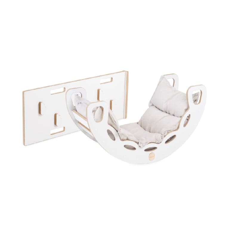 Plush Nest Small Climbing Arch With Ramp and Light Beige Pillow