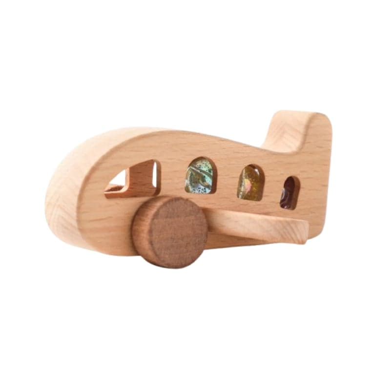 Wonder Space Wooden Plane Toy Purple/Yellow/Green