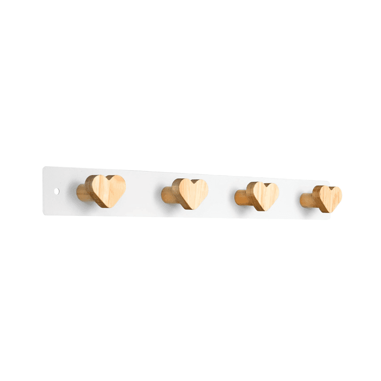 Montessori Yisiziyo Wall Mounted Kids Coat Rack Heart 4 Hooks