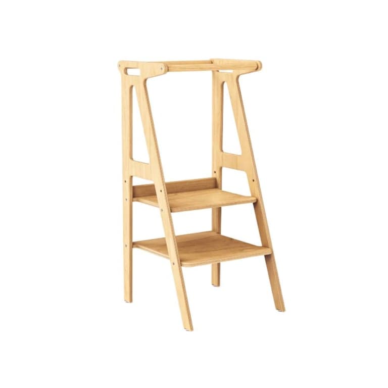 All Circles PlayTower Wooden Toddler Tower Natural Wood