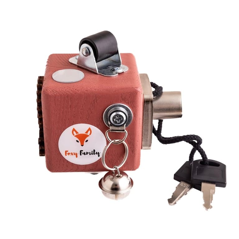 Foxy Family Wooden Activity Cube Red
