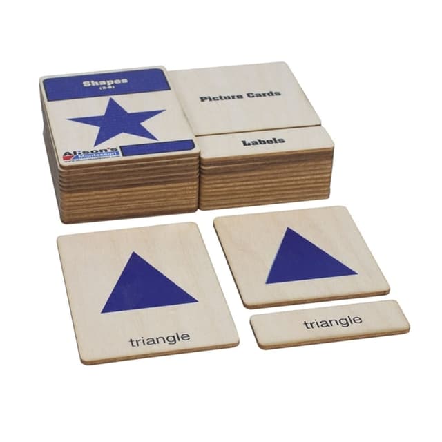 Alison's Montessori Wooden Nomenclature Cards Geometric Shapes