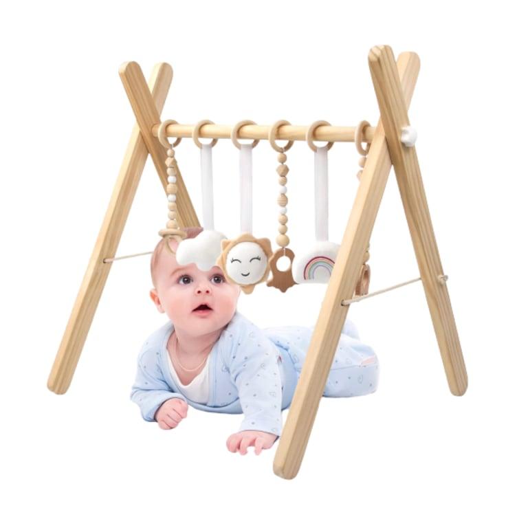 Montessori WOOD CITY Wooden Foldable Baby Play Gym