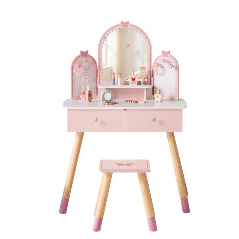 Robud Vanity Table Set Pink Butterfly