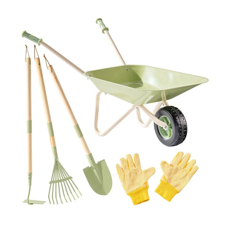Robud Wheelbarrow With Gardening Set Light Green
