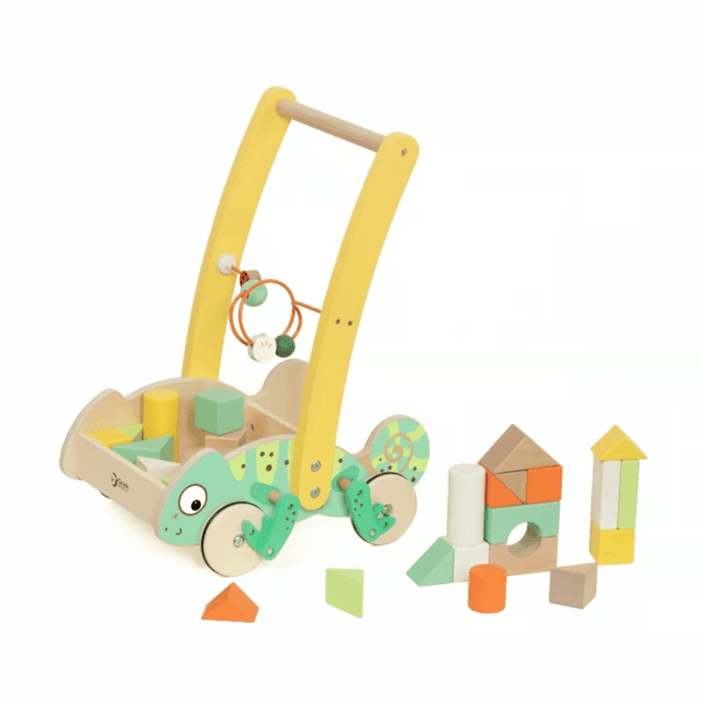 Classic World Push Walker With Blocks Chameleon