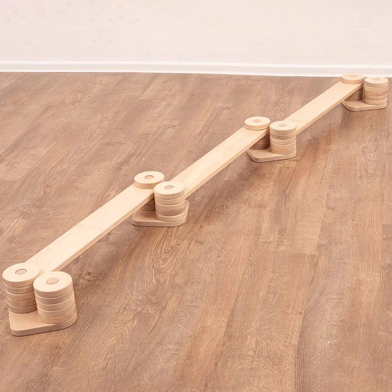 Montessori Wood and Hearts Balance Beam Zig-zag XS Natural Wood