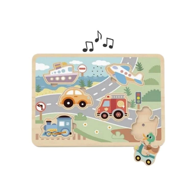 Tooky Toy Shape Puzzle With Sound Vehicles